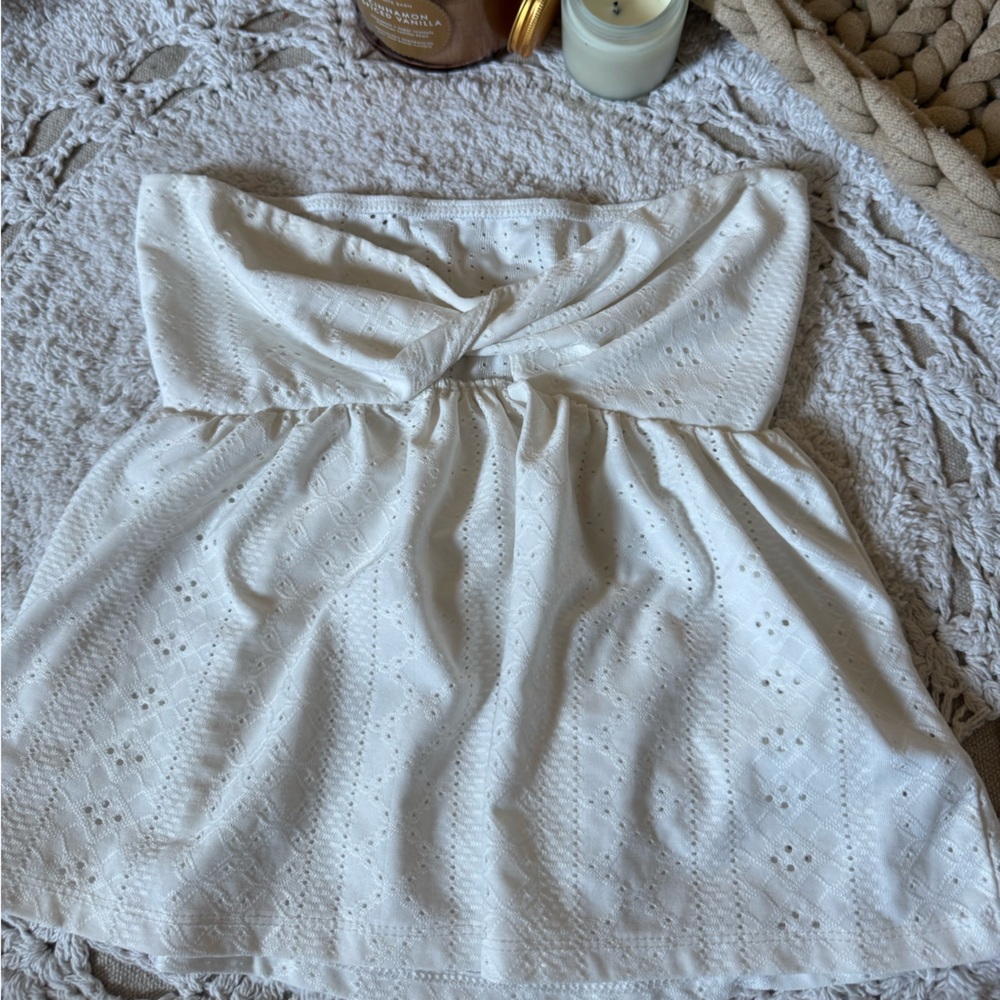 White Eyelet Off-Shoulder Top
